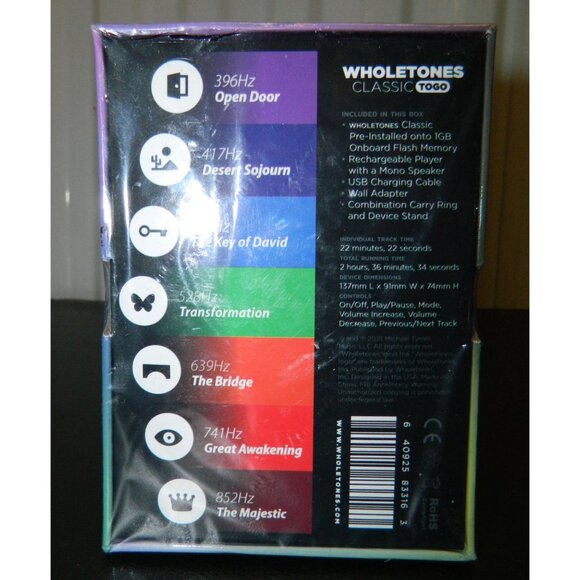 Wholetones To Go Portable Music Player Preloaded Relax Frequency Built-In Speakr - Picture 2 of 9